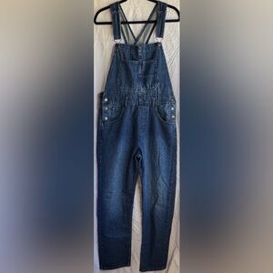 We The Free Dark Wash Blue Denim Overalls Small